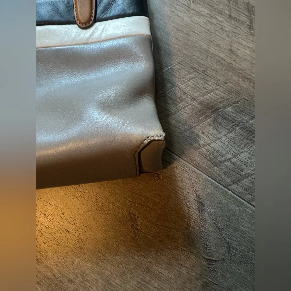 Coach Mini Black White & Gray Color Block Borough Triple Compartment Cross Body - Picture 2 of 15